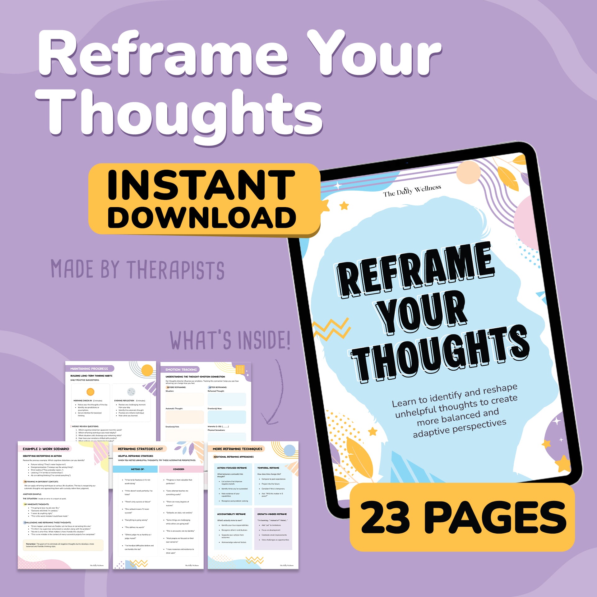 The Reframe Your Thoughts Workbook